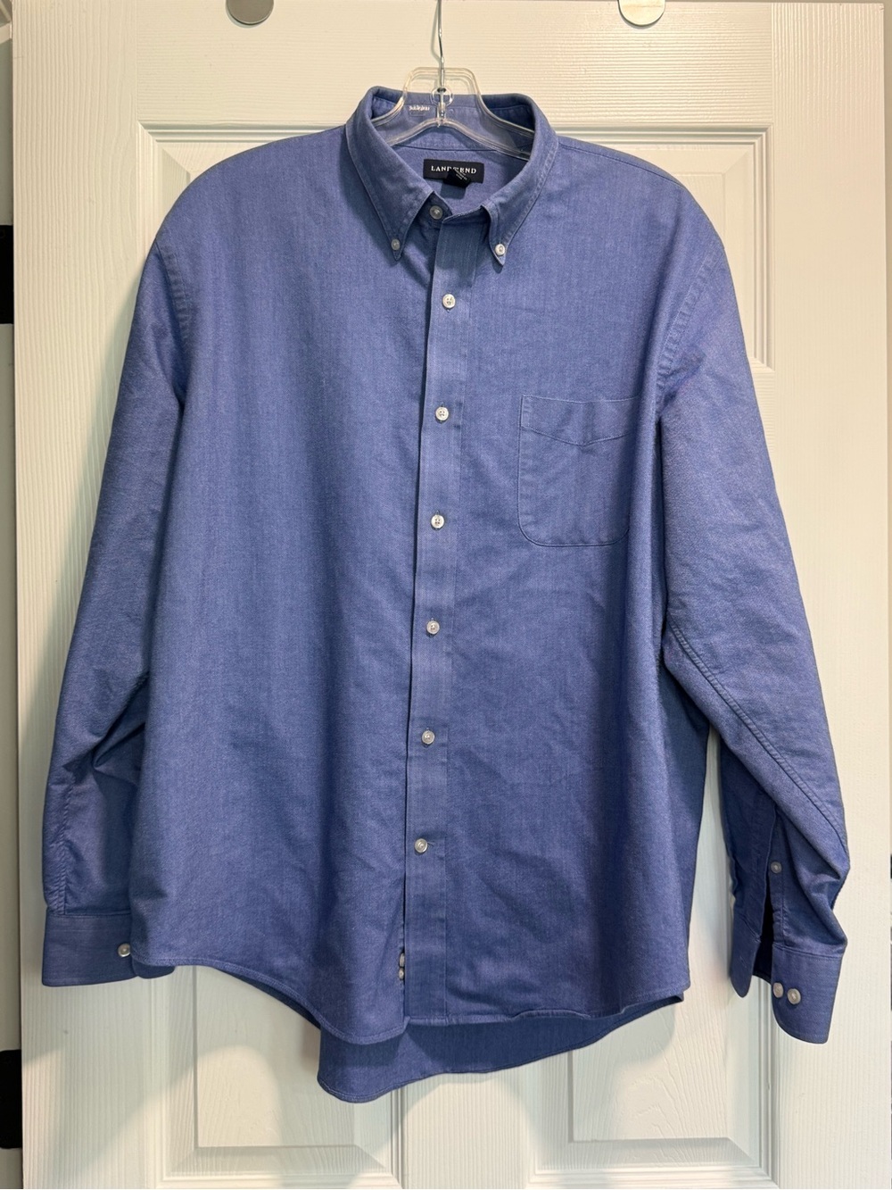 Lands' End Men's Indigo Button-Down Oxford Shirt